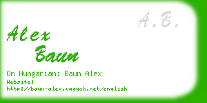 alex baun business card